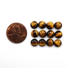 Tiger's Eye Cab Round 7mm Approximately 15 Carat