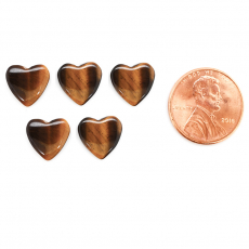 Tiger's Eye Cabs Heart Shape 10mm Approximately 10 Carat