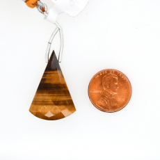 Tiger's eye Drop Conical Shape 30x20mm Drilled Bead Single Piece