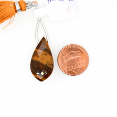 Tiger's eye Drop Leaf Shape 27x14mm Drilled Bead Single Piece