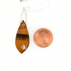 Tiger's eye Drop Leaf Shape 27x14mm Drilled Bead Single Piece