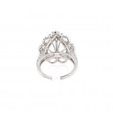 Trillion 14mm Ring Semi Mount in 14K White Gold With Diamond Accents