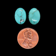 Turquoise Cab Oval 14x10mm Matching Pair Approximately 9 Carat