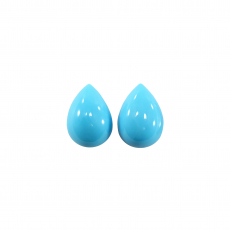 Turquoise Cab Pear Shape 14x10mm Matching Pair Approximately 9.62 Carat