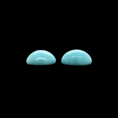 Turquoise Cab Round 11mm Matching Pair Approximately 7 Carat