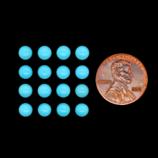 Turquoise Cab Round 5mm Approximately 6.50 Carat