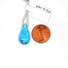 Turquoise Drop Almond Shape 21x11mm Drilled Bead Single Piece