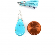 Turquoise Drop Almond Shape 23x14mm Drilled Bead Single Pendant Piece