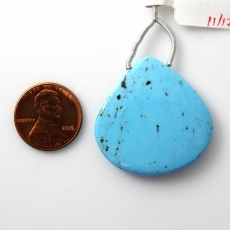 Turquoise Drop Heart Shape 32X32MM Drilled Bead Single Pendant Piece