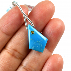 Turquoise Drop Shield Shape 22x14mm Drilled Bead Single Pendant Piece
