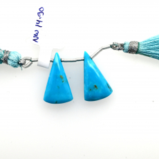 Turquoise Drops Conical Shape 21x11mm Drilled Bead Matching Pair