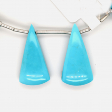Turquoise Drops Conical Shape 26x13mm Drilled Bead Matching Pair