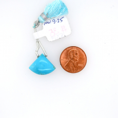 Turquoise Drops Fan Shape 15x19mm Drilled Bead Single Piece