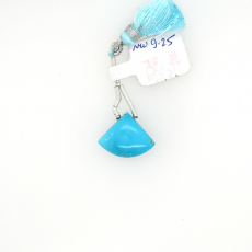 Turquoise Drops Fan Shape 15x19mm Drilled Bead Single Piece