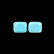 Turquoise Emerald Cushion 10x8mm Matching Pair Approximately 4 Carat