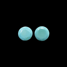 Turquoise Faceted Round 10mm Matching Pair Approximately 5 Carat