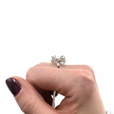 Twin Pear Shape 5.5x4mm Semi Mount in 14K White Gold with Accent Diamonds (RG3985)