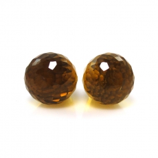 Whiskey Quartz Drops Briolette Shape15X10mm Half top Drilled Beads Matching Pair