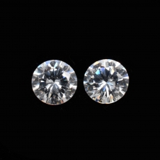 White Cubic Zirconia Round 8mm Matching Pair Approximately 6.50 Carat