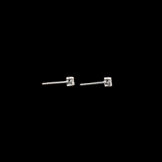 White Diamond Round 0.25 Carat  Stud Earrings In 14K White Gold