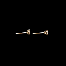 White Diamond Round 0.25 Carat  Stud Earrings In 14K Yellow Gold