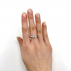 White Diamond Square 0.40 Carat Ring in 18K White Gold