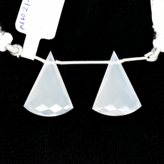 White Moonstone Drops Conical Shape 24x18mm Drilled Bead Matching Pair