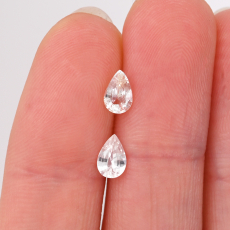 White Sapphire Pear Shape 6x4mm Matching Pair Approximately 0.50 Carat