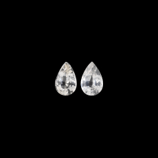 White Sapphire Pear Shape 6x4mm Matching Pair Approximately 0.50 Carat
