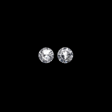 White Sapphire Round 5mm Matching Pair Approximately 0.90 Carat