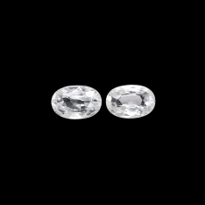 White Zircon Oval 6x4mm Matching Pair Approximately 1.60 Carat