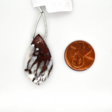 Wild Horse Jasper Drop Leaf Shape 31x17mm Drilled Bead Single Pieces