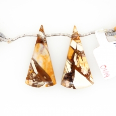 Wood Jasper Conical Drops 32x16mm Drilled Beads Matching Pair