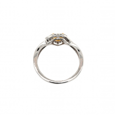 Yellow Diamond Heart Shape 0.27 Carat Ring with Accent White Diamonds in 14K White Gold