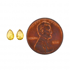 Yellow Diamond Pear Shape 5.5x3.7mm Matching Pair 0.58 Carat