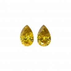 Yellow Diamond Pear Shape 5x3mm Matching Pair 0.37 Carat
