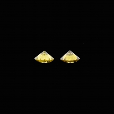 Yellow Diamond Round 3.1mm Matching Pair Approximately 0.22 Carat