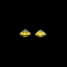 Yellow Diamond Round 3.3mm Matching Pair Approximately 0.29 Carat