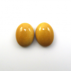 Yellow Mookaite Jasper Cab Oval 16X12mm Matching Pair Approximately 16 Carat