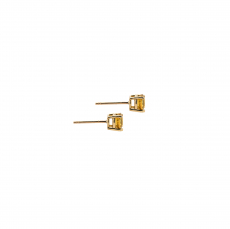 Yellow Sapphire Round 1.38 Carat Stud Earrings in 14K Yellow Gold