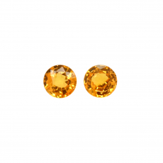 Yellow Sapphire Round 4.2mm Matching Pair Approximately 0.70 Carat