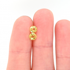 Yellow Sapphire Round 4.3MM Matched Pair Approximately 0.80 Carat