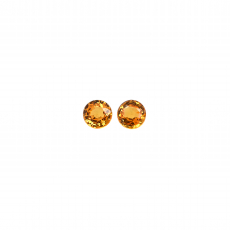 Yellow Sapphire Round 4mm Matched Pair Approximately 0.60 Carat