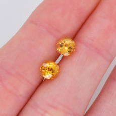 Yellow Sapphire Round 5.5mm Matching Pair Approximately 1.60 Carat