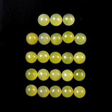 Yellow Serpentine Cab Round 5X5X2mm Approximately 10 Carat