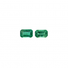 Zambian Emerald Emerald Cut 5x3mm Matching Pair approx 0.49 Carat