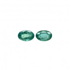 Zambian Emerald Oval Shape 6x4mm Matching Pair Approximately 0.68 Carat
