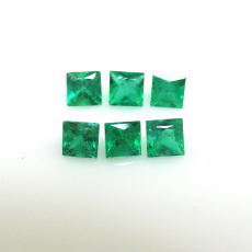 Zambian Emerald Princess Cut 3X3mm Approximately 0.50 Carat