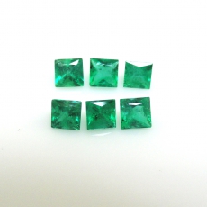 Zambian Emerald Princess Cut 3X3mm Approximately 0.5Carat