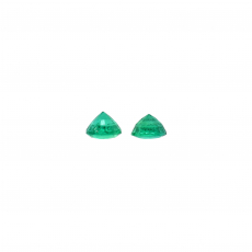 Zambian Emerald Round 4.7mm Matching Pair Approximately 0.85 Carat